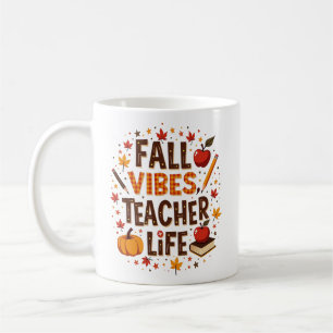 Taza De Café Vibraciones de Otoño Vida de Maestro – Personaliza
