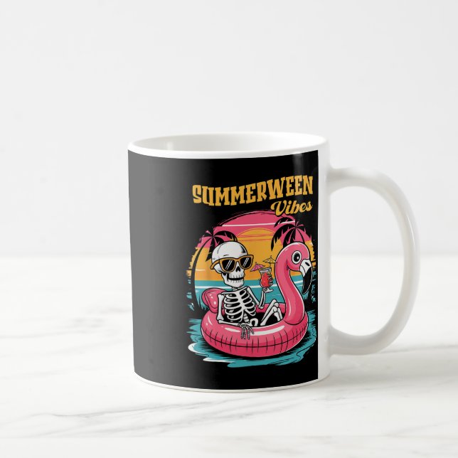 Taza De Café Vibraciones de Summerween Esqueleto Vacaciones de  (Derecha)