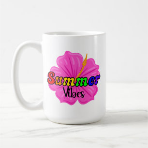 Taza De Café Vibraciones de Verano Arcoíris Tropical   Floral O