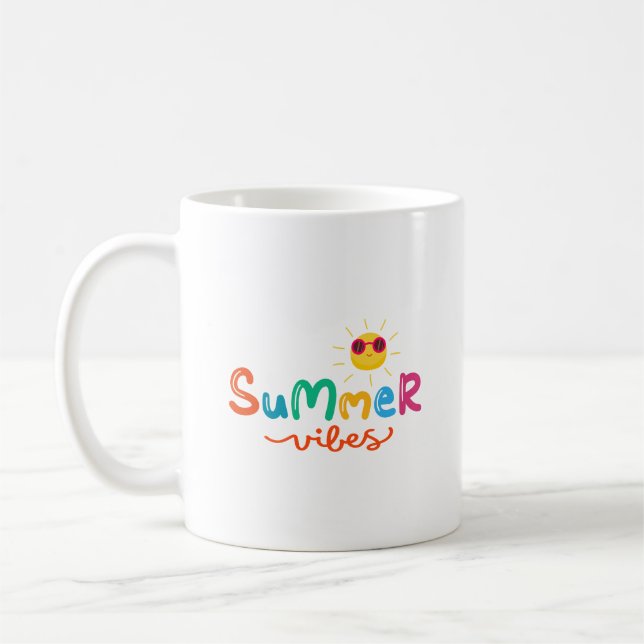 Taza De Café Vibraciones de Verano y Sol (Izquierda)