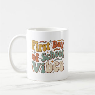 Taza De Café Vibraciones del Primer Día de Escuela Regalo de Vu
