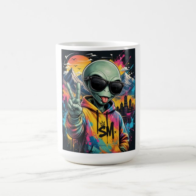 Taza De Café Vibraciones Divertidas de Alien (Centro)