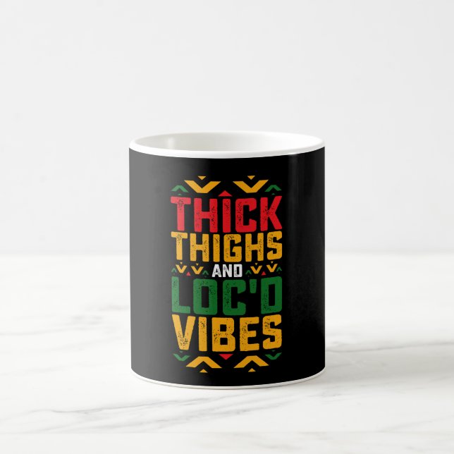 Taza De Café Vibraciones Espesas de Juneteenth Afroamericano (Centro)