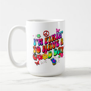 Taza De Café Vibraciones Positivas Coloridas Motivacionales par