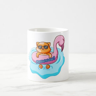 Taza De Café vibraciones veraniegas de la piscina de gatos   di