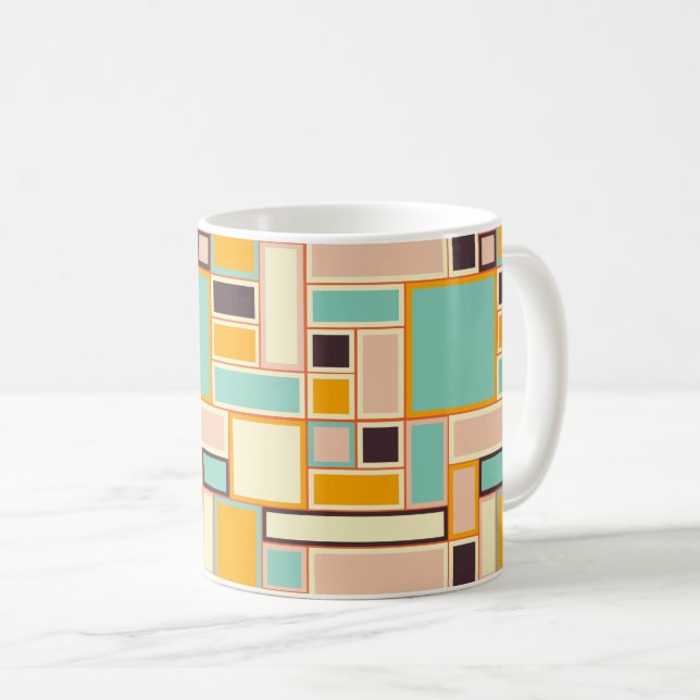 Taza De Café Vibrant abstract pattern with rectangles (Anverso derecho)