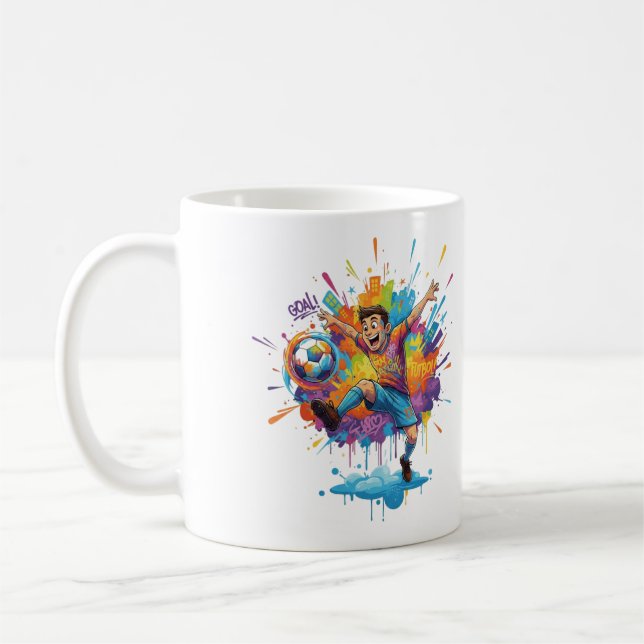 Taza De Café Vibrant Artistic Boy Coffee Mug (Izquierda)