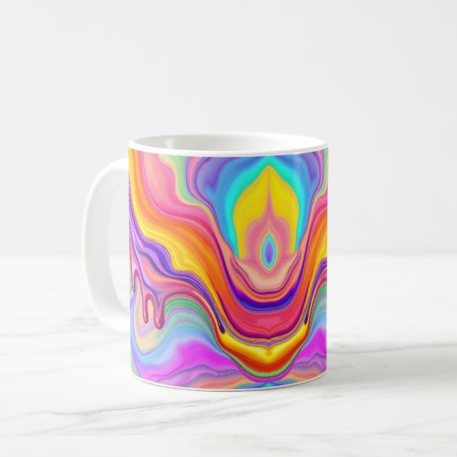 Taza De Café Vibrant Fluid Marble Abstract (Anverso izquierdo)