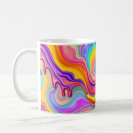 Taza De Café Vibrant Fluid Marble Abstract