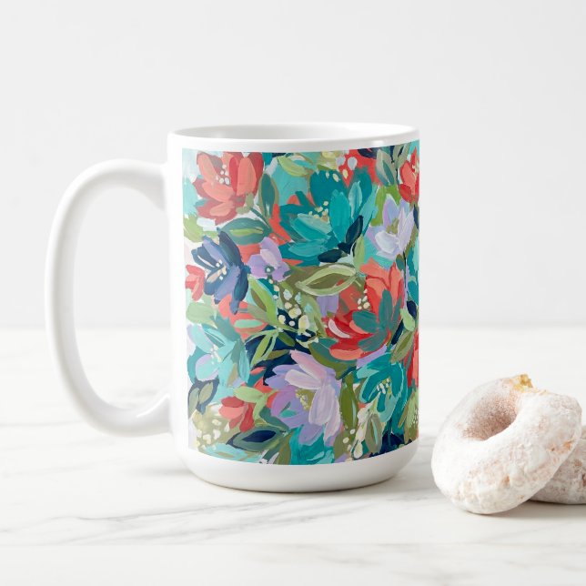 Taza De Café Vibrant Garden Symphony (Con donut)