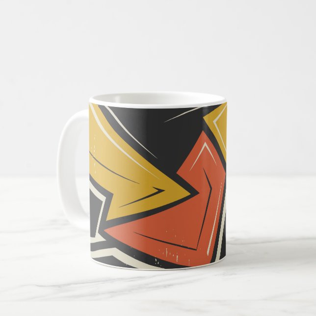 Taza De Café Vibrant Geometric Street Art (Anverso izquierdo)
