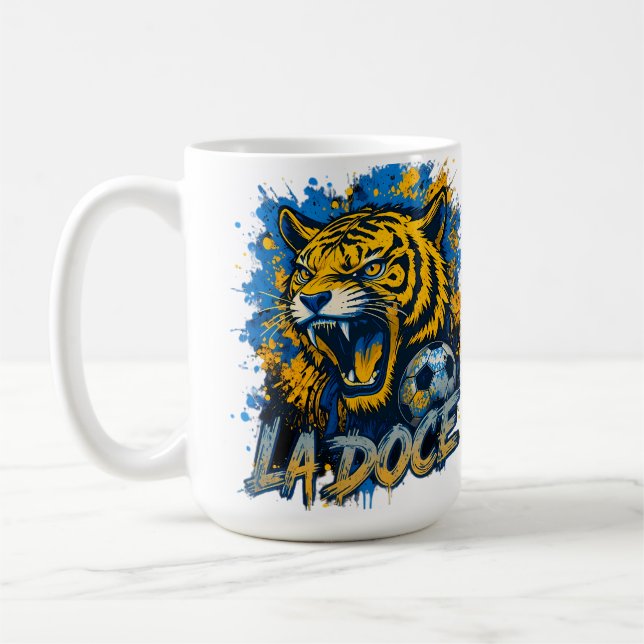 Taza De Café Vibrant "Less Is More" Abstract Graphic (Izquierda)