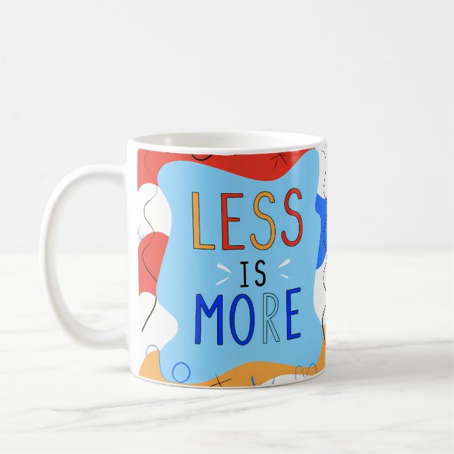 Taza De Café Vibrant "Less Is More" Abstract Graphic (Izquierda)
