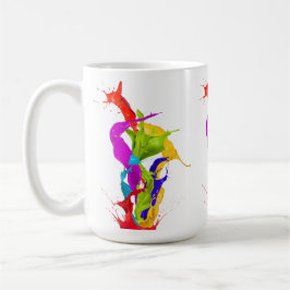 Taza De Café Vibrant Liquid Explosion: Abstract Paint Splash