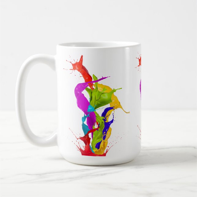Taza De Café Vibrant Liquid Explosion: Abstract Paint Splash (Izquierda)