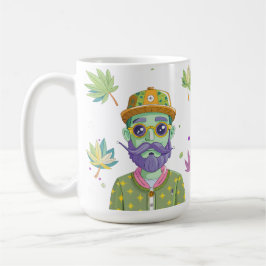 Taza De Café Vibrant Monarch Butterfly Illustration on Light Ba