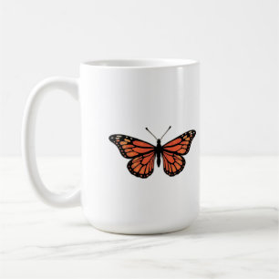 Taza De Café Vibrant Monarch Butterfly Illustration on Light Ba