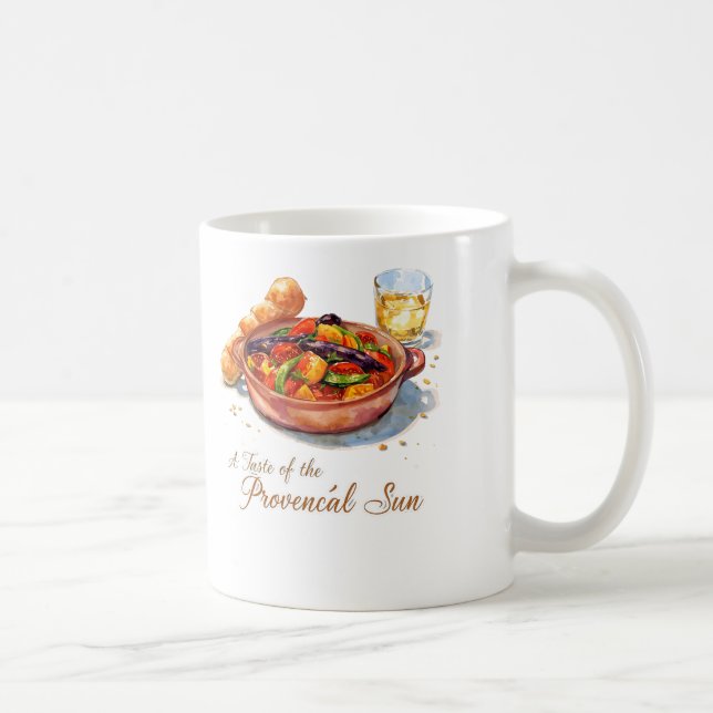 Taza De Café Vibrant Provencal Ratatouille Watercolor Painting (Derecha)