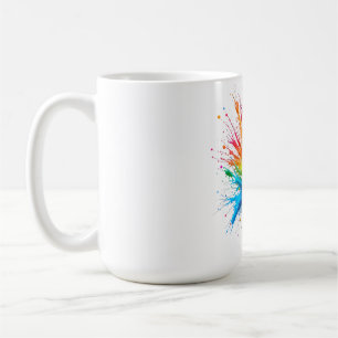Taza De Café Vibrant Rainbow Paint Splatter Explosion