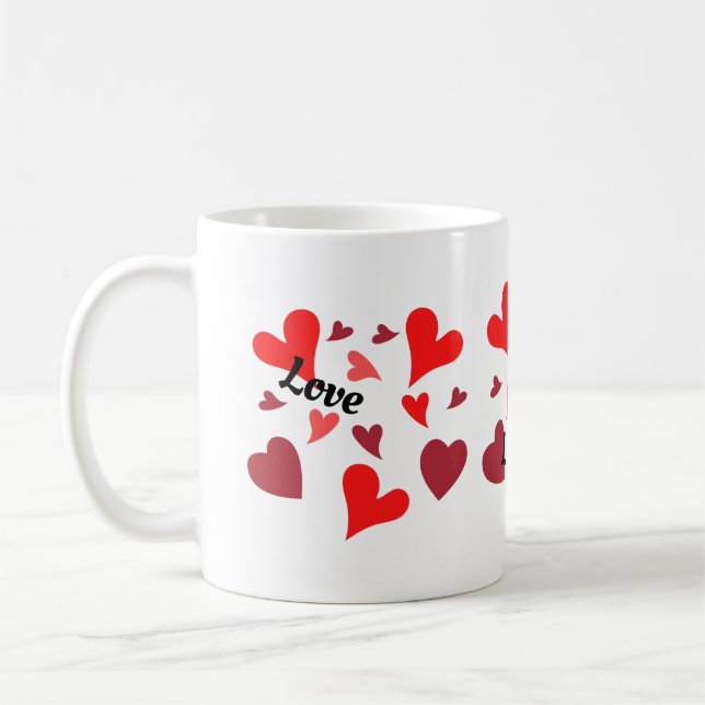 Taza De Café Vibrant red hearts background (Izquierda)
