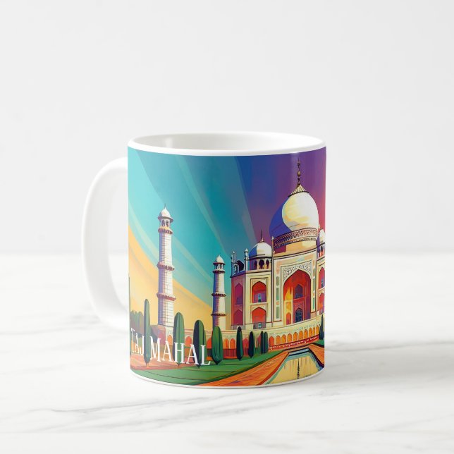 Taza De Café Vibrant Taj Mahal Sunrise Art Mug (Anverso izquierdo)