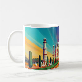 Taza De Café Vibrant Taj Mahal Sunrise Art Mug