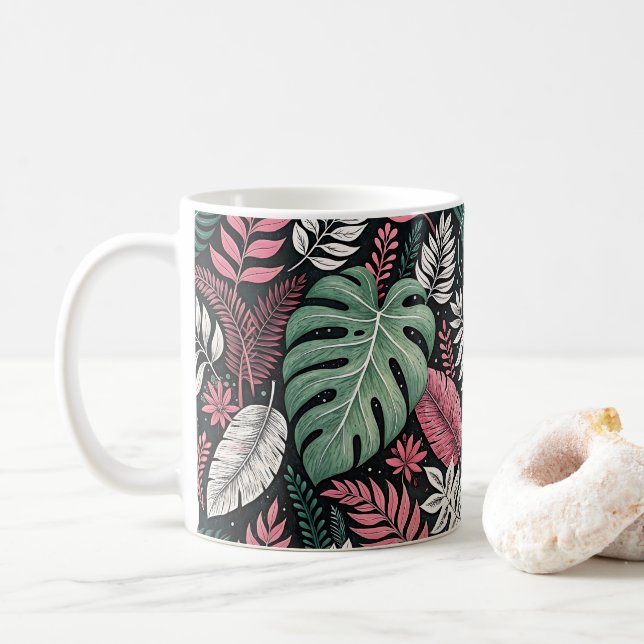 Taza De Café Vibrant Tropical Botanica (Con donut)