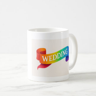 Taza De Café Vibrant Wedding Celebration Ribbon