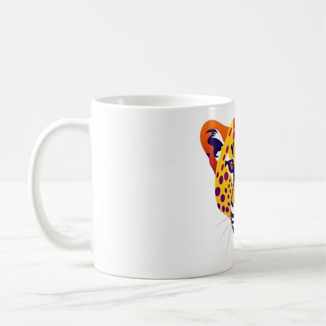 Taza De Café Vibrante cabeza de chita en Sunset Hues (Izquierda)