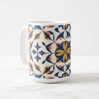 Taza De Café Vibrante café con mosaico floral bohemio