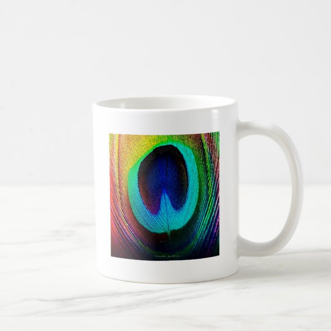 Taza De Café Vibrante Feather Peacock (Derecha)