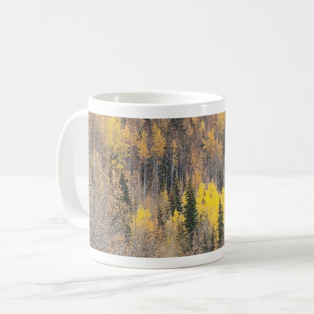 Taza De Café Vibrante Foliage de oro Cerámico Coffee Mug (Anverso izquierdo)