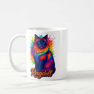 Taza De Café Vibrante Gato de Ragdoll Pop-Art - Colorida calle