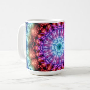 Taza De Café Vibrante Kaleidoscope Mandala Arte colorido