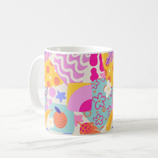 Taza De Café Vibrante Maxi Patchwork (Anverso izquierdo)
