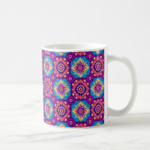 Taza De Café Vibrante Moda Boho Patrón Mandala