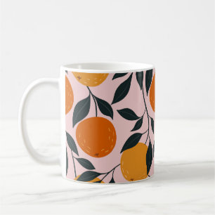 Taza De Café Vibrante Naranja Citrus Patrón sin soldadura