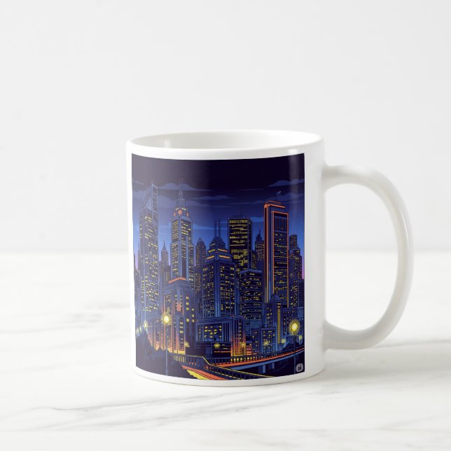 Taza De Café Vibrante paisaje urbano de energía * "Ciudad moder (Derecha)