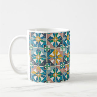 Taza De Café Vibrante patrón de azulejos Zellige marroquí moder