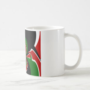 Taza De Café Vibrante patrón de bandera keniana: Un arte podero