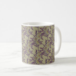 Taza De Café Vibrante patrón floral con margaritas amarillas
