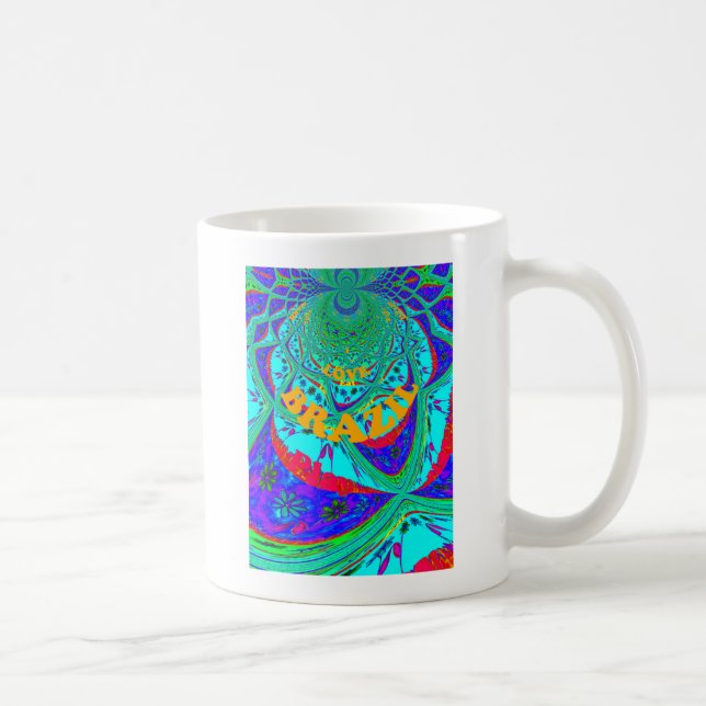 Taza De Café Vibrante patrón floral: tributo brasileño come amo (Derecha)