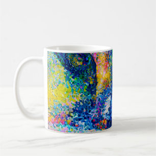 Taza De Café Vibrante Resumen de la impresión del arte del gato