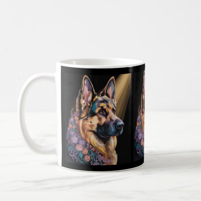 Taza De Café Vibrante Retrato De Perro Abstracto (Izquierda)