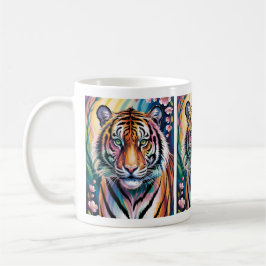 Taza De Café Vibrante retrato del tigre de fantasía | Exótico