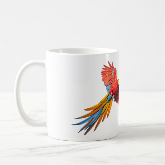 Taza De Café Vibrante Scarlet Macaw Parrot Coffee Mug (Izquierda)