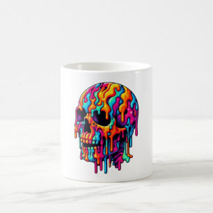 Taza De Café Vibrante Skull Psicodélico