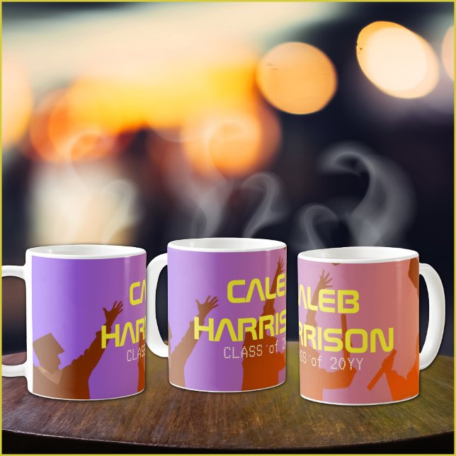 Taza De Café Vibrante Sunset Modern Tech Graduation (Subido por el creador)