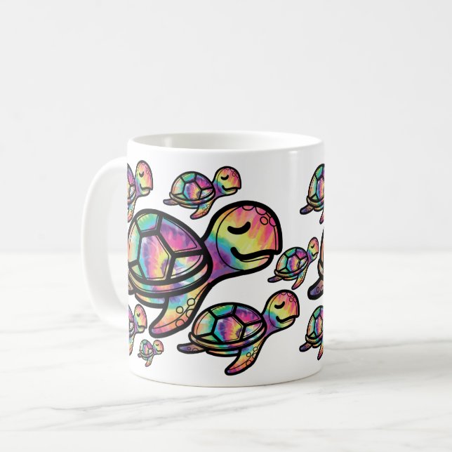 Taza De Café Vibrante Tejido de teja tortuga marina (Anverso izquierdo)