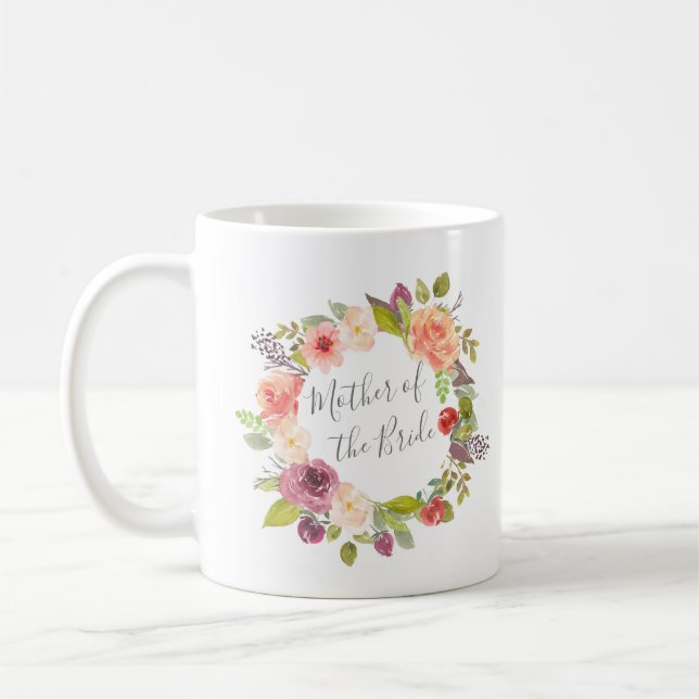 Taza De Café Vibrante Verano Floral Madre de la novia (Izquierda)